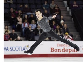 Patrick Chan performs his free program during the Canadian Figure Skating Championships in Halifax on Saturday