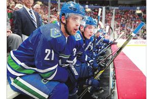 Vancouver Canucks centre Brandon Sutter had four goals and eights points in the 16 games he played before being injured. He missed 33 games and underwent sports hernia surgery.