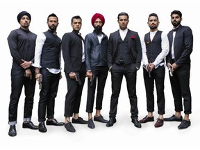 L to R: Steve Dhillon, Ali Kazmi, Gabe Grey, Waris Ahluwalia, Randeep Hooda, Ali Momen and Jag Bal in Beeba Boys.