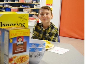 A student at Beaver Creek elementary enjoys a breakfast at school.