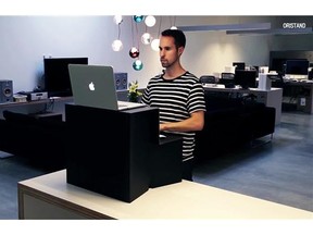 Oristand a new kind of stand up desk accessible to all.