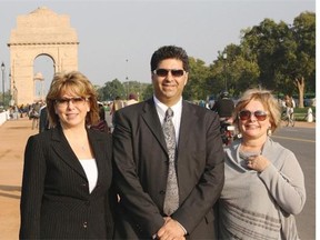 Then Surrey mayor Dianne Watts, left, and councillors Tom Gill and Linda Hepner posed in front of the historic India Gate in New Delhi on one of the city’s trade missions to India.