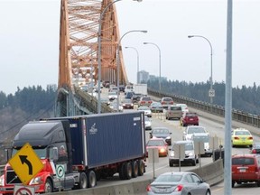 FILE — Traffic on the Pattullo Bridge. Living in areas of Metro Vancouver where car is king increase the chances of being obese, according to new research based on information gathered in the region-wide survey My Health, My Community.