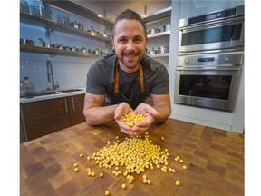 Chef Jonathan Chovancek gives a class on legumes, such as chickpeas, at Cook Culture’s new North Vancouver location on Feb. 16