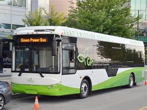 Vancouver-headquartered GreenPower Bus company’s EV350 battery-powered electric bus at demonstration events in the U.S.