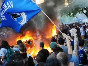 Vancouver hockey fans riot after the Canucks lost Game 7 of the Stanley Cup Final to the Boston Bruins on June 15, 2011.