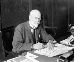 Vancouver Mayor Charles Tisdall at his desk, circa 1922-’23.