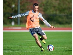 Vancouver Whitecaps Russeell Teibert during practice at UBC in Vancouver, BC. October 6, 2015.