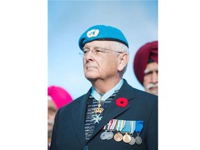 A veteran in attendance of the Remembrance Day Ceremony in Surrey, BC, November, 11, 2015.