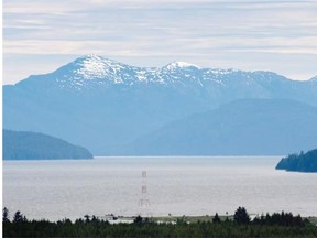 The view looking down the Douglas Channel from Kitimat. A Portuguese man has been fined $1 by a British Columbia court and ordered to donate $5,000 to a wildlife trust for hitting a swimming deer on the head off the province's northwest coast.