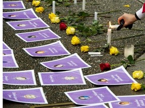 A vigil held in the Downtown Eastside in memory of the many aboriginal women who went missing or were murdered.
