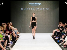 A look by designer Carlie Wong on the runway of Eco Fashion Week in Vancouver.