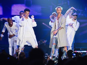 SEATTLE, WA - MARCH 09:  Justin Bieber performs on stage during opening night of the 'Purpose World Tour' at KeyArena on March 9, 2016 in Seattle, Washington.  (Photo by Mat Hayward/Getty Images)