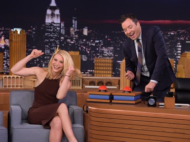 Claire Danes Visit's "The Tonight Show Starring Jimmy Fallon" at NBC Studios on March 28, 2016 in New York City.