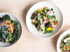 field and social trio of core salads