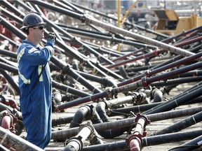 Photo shows a shale gas pad in northeastern B.C., where fracking is underway.