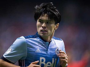 Japanese striker Masato Kudo was lively, particularly in the first half, for the Whitecaps on Saturday. (Darryl Dyck, Canadian Press)