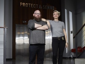 Motive showrunner Dennis Heaton with Kristin Lehman. [PNG Merlin Archive]