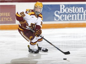 Sarah Potomak, 18, helped the University of Minnesota win the NCAA women's hockey championship this year, but didn't make the Team Canada squad. — PNG files