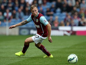 Scott Arfield in action for Burnley during their 2014-15 season in England's Premier League. Airfield, who is now representing Canada internationally, looks set to be promoted again to EPL next season, led in good part by Arfield.