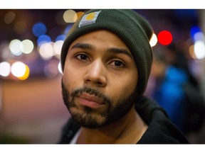 Taylor Freeman stands for a photograph before participating in an anti-fur protest outside a clothing store in Vancouver, B.C., on Thursday January 7, 2016. Freeman received a warning letter from Vancouver police in November that he would be charged with criminal harassment if he continued protesting outside Snowflake Furs, a different store than the one near where he was photographed.