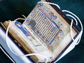 The student Bible and Book of Hours recently purchased by UBC.