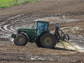Dairy manure spraying in the township of Spallumcheen has been associated with contamination of the aquifer.  Photo by Al Price .