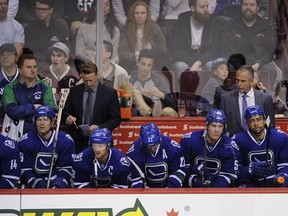 It's a rather dejected Vancouver Canucks bench after the Chicago Blackhawks won 3-2 at Rogers Arena on Sunday to hand Vancouver it's eighth straight loss.