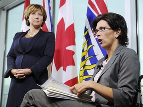 The British Columbia government is putting more than $1.2-million into services for at-risk youth on Vancouver's Downtown Eastside. Minister of Children and Family Development Stephanie Cadieux, right with Christy Clark, says the cash is new money, earmarked in the latest budget.