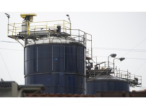 Tanks at West Coast Reduction plant Vancouver.