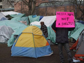 A B.C. judge has refused to order the removal of occupants of a homeless camp at the Victoria courthouse.