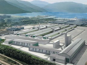 A drawing from the plans for Rio Tinto's $4.8-billion modernization of its Kitimat aluminum smelter, which has now been ramped up to full production.
