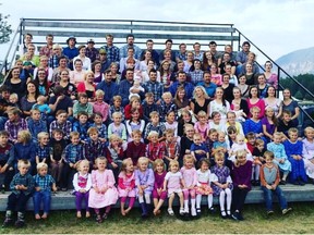 A photo of 124 of Winston Blackmore's 145 children.