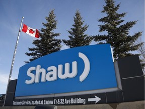 Shaw customers in Surrey have been without Shaw Internet, cable television, and home phone services since the early morning hours of Saturday. Pictured here is a Shaw Communications sign at the company's headquarters in Calgary, Wednesday, Jan. 14, 2015.