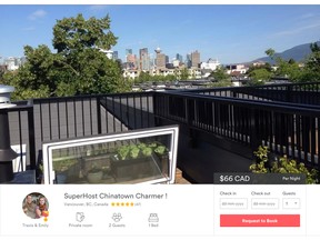 Airbnb listing by Vancouver resident Emily Plommer.