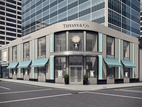 Artist rendering of the renovated and expanded Tiffany & Co. location in Vancouver at 723 Burrard Street.