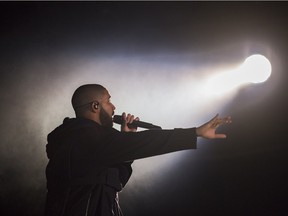 Drake is at Rogers Arena in Vancouver on Sept. 16.