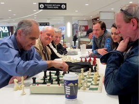 Chess players at Park Royal in West Vancouver.