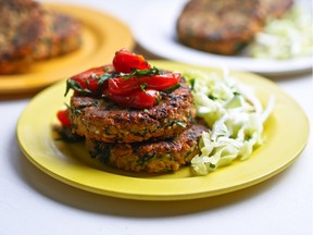 Chickpea and Spinach Cakes.