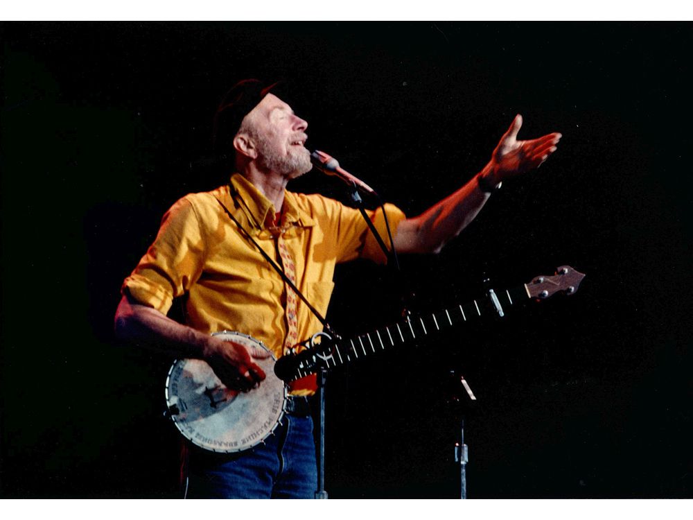 Folk singer Pete Seeger at Expo 86 in Vancouver. 