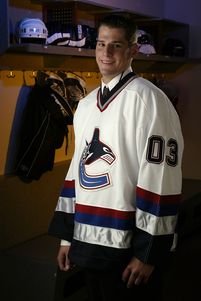 NASHVILLE, TN - JUNE 21: Ryan Kesler, a first round pick (#23 overall) of the Vancouver Canucks, stands for a portrait during the 2003 NHL Entry Draft on June 21, 2003 at the Gaylord Entertainment Center in Nashville, Tennessee. (Photo by Robert Laberge/Getty Images/NHLI)