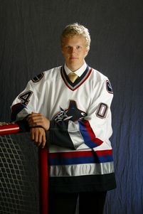 RALEIGH, NC - JUNE 26: Alexander Edler of the Vancouver Canucks poses for a portrait during the 2004 NHL Draft on June 26, 2004 at the RBC Center in Raleigh, North Carolina. (Photo by Dave Sandford/Getty Images)