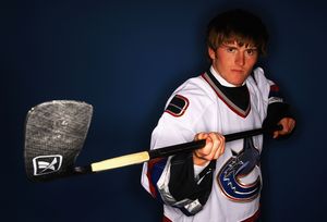 COLUMBUS, OH - JUNE 22: 25th overall pick Patrick White of the Vancouver Canucks poses for a portraits the first round of the 2007 NHL Entry Draft at Nationwide Arena on June 22, 2007 in Columbus, Ohio. (Photo by Marc Serota/Getty Images)