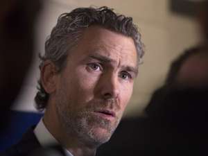 Vancouver Canucks president of hockey operations Trevor Linden speaks to the media in Vancouver, B.C. Tuesday, April 12, 2016. THE CANADIAN PRESS/Jonathan Hayward