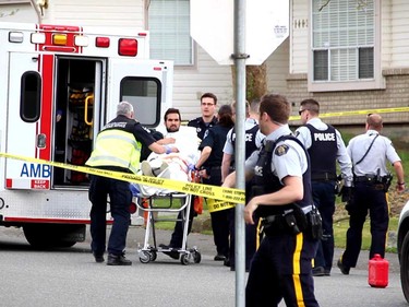 A man sitting in a BMW was shot at 86A Ave & 140th St just before 2:00 pm on April 4. The passenger window was shattered. Paramedics and the fire department responded and the victim was rushed to hospital with undetermined injuries, but likely non life threatening. RCMP have locked down the area around the scene which is across from Bear Creek Park in a residential neighbourhood. It is the city's 31st shooting so far this year.  [PNG Merlin Archive]