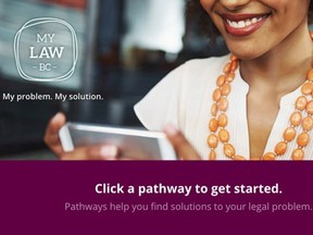 Home page of MyLawBC website.