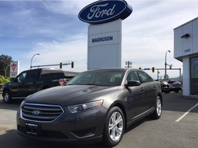 A 2015 Ford Taurus SE FWD from Magnuson Ford. Features include automatic transmission, 2.0L EcoBoost engine, daytime running lights, keyless entry, air conditioning, power door locks, reserve camera system, a five-year/100,00 kms Powertrain warranty and much more. Retail price: $28,900. Like It Buy It price: $21,675, a savings of 25 per cent.