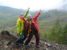 Catherine Brady, 33, is a registered professional forester. She's concerned that there aren't enough options when it comes to women's industrial wear, something that gets in the way of women in trades doing their job safely. In this photo, Brady (right) poses with her co-worker Kate English out in the field. Both are registered professional foresters.