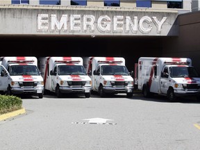 The ambulance bay at the emergency department of Surrey Memorial Hospital.