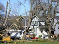 Vancouver  B.C.  March 31, 2016  City crews and officials inspect the site after a worker was killed in a accident  cutting a large Catalpa tree in Connaught Park at  10th and Vine  in Vancouver on March 31, 2016      Mark van Manen /PNG Staff photographer [PNG Merlin Archive]